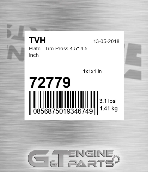 72779 Plate - Tire Press 4.5&quot; 4.5 Inch