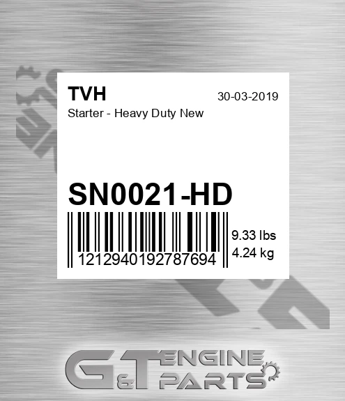 SN0021-HD Starter - Heavy Duty New