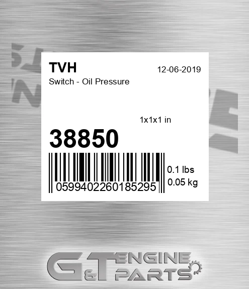 38850 Switch - Oil Pressure
