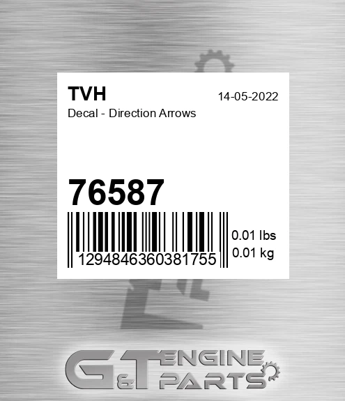 76587 Decal - Direction Arrows