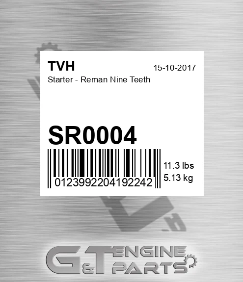 SR0004 Starter - Reman Nine Teeth