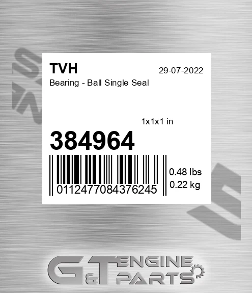 384964 Bearing - Ball Single Seal