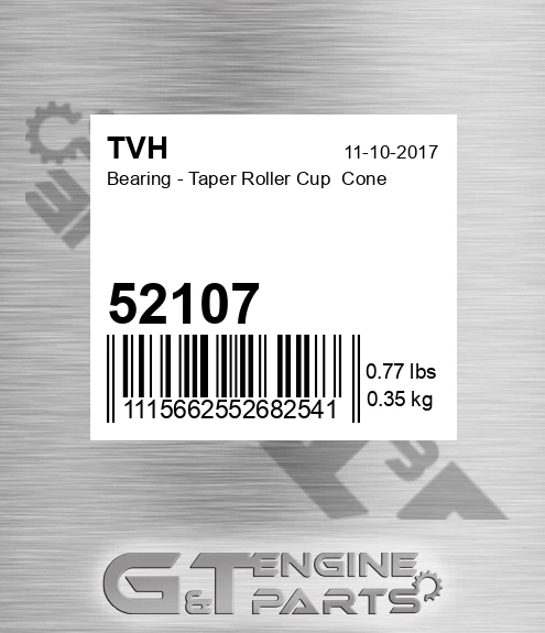 52107 Bearing - Taper Roller Cup Cone