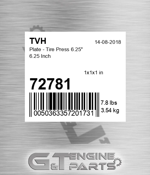 72781 Plate - Tire Press 6.25&quot; 6.25 Inch