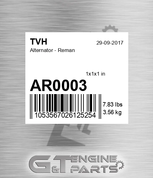 AR0003 Alternator - Reman