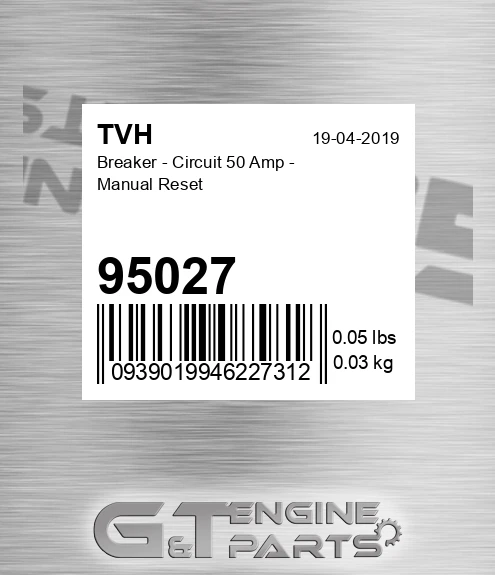 95027 Breaker - Circuit 50 Amp - Manual Reset