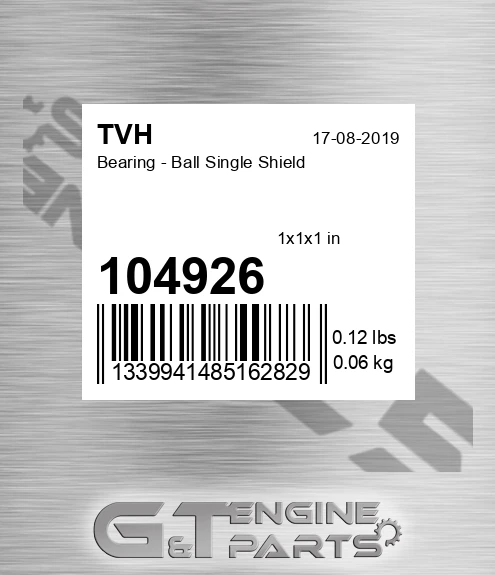 104926 Bearing - Ball Single Shield