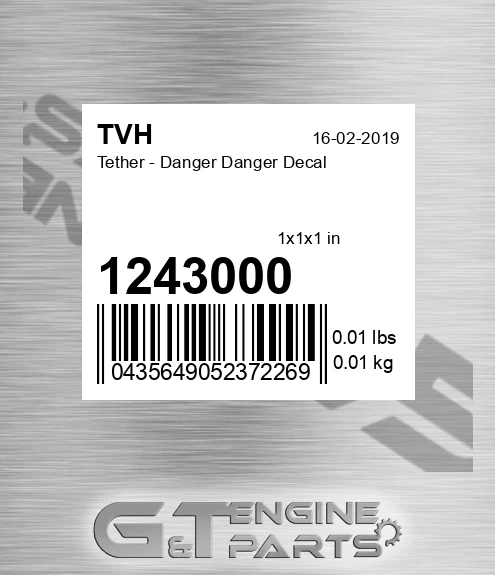 1243000 Tether - Danger Danger Decal