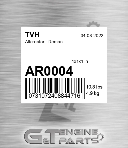 AR0004 Alternator - Reman