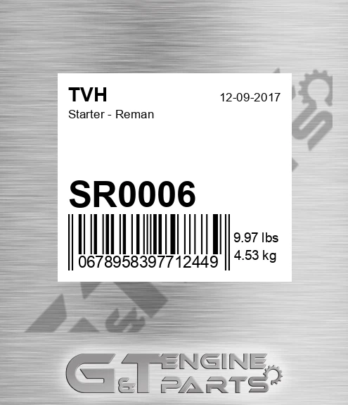 SR0006 Starter - Reman