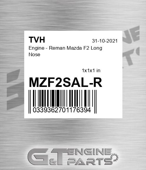 MZF2SAL-R Engine - Reman Mazda F2 Long Nose