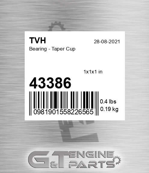 43386 Bearing - Taper Cup