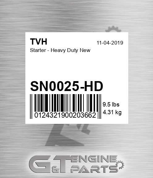 SN0025-HD Starter - Heavy Duty New