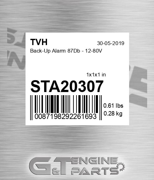 STA20307 Back-Up Alarm 87Db - 12-80V