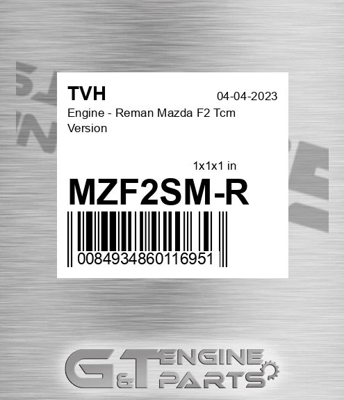 MZF2SM-R Engine - Reman Mazda F2 Tcm Version