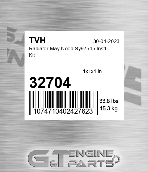 32704 Radiator May Need Sy97545 Instl Kit
