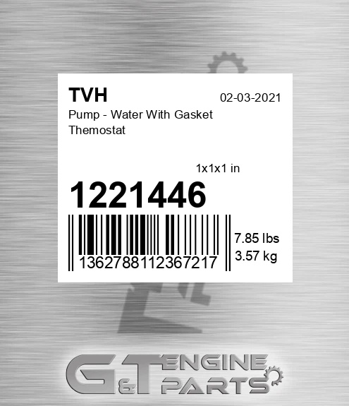 1221446 Pump - Water With Gasket Themostat