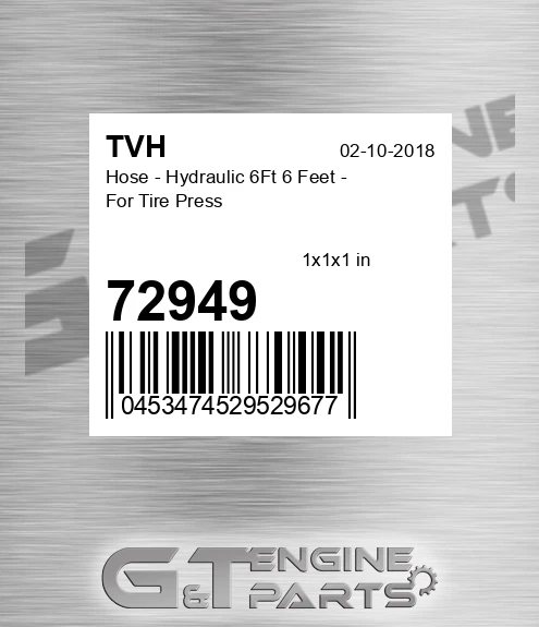 72949 Hose - Hydraulic 6Ft 6 Feet - For Tire Press