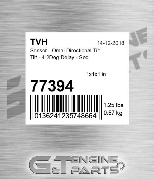 77394 Sensor - Omni Directional Tilt Tilt - 4.2Deg Delay - Sec