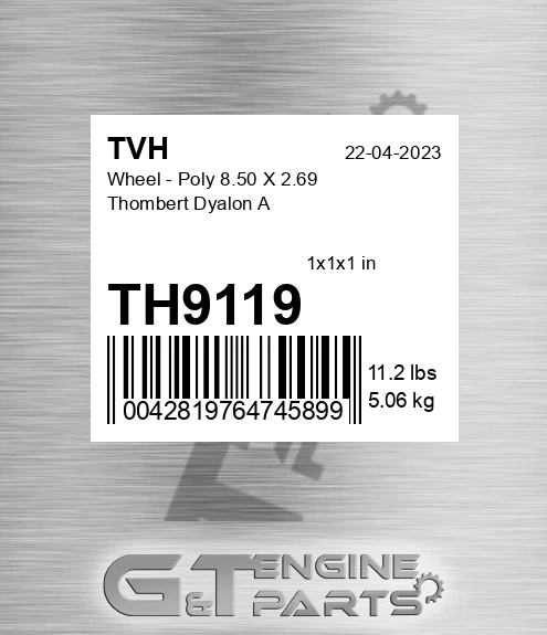 TH9119 Wheel - Poly 8.50 X 2.69 Thombert Dyalon A