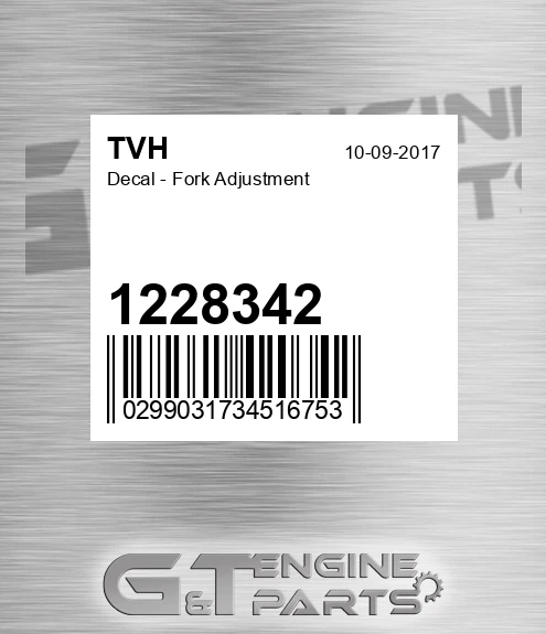 1228342 Decal - Fork Adjustment
