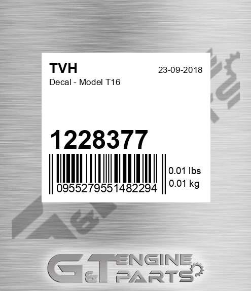 1228377 Decal - Model T16