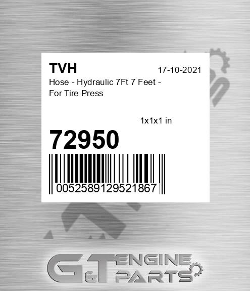 72950 Hose - Hydraulic 7Ft 7 Feet - For Tire Press