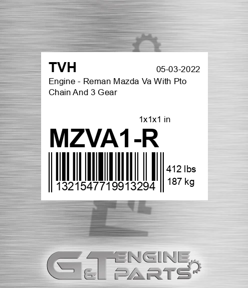 MZVA1-R Engine - Reman Mazda Va With Pto Chain And 3 Gear