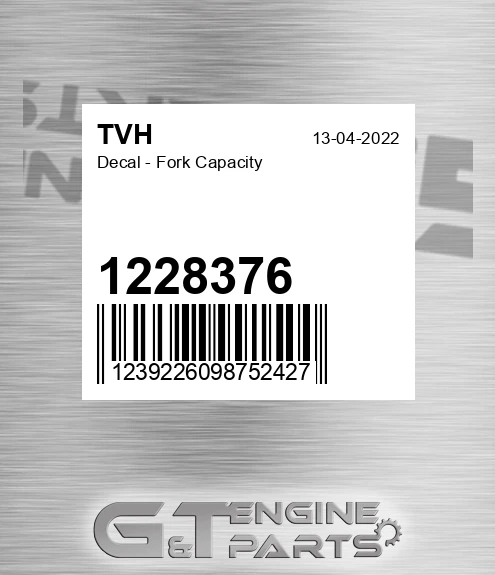 1228376 Decal - Fork Capacity