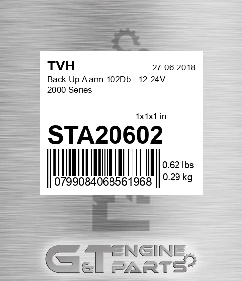 STA20602 Back-Up Alarm 102Db - 12-24V 2000 Series