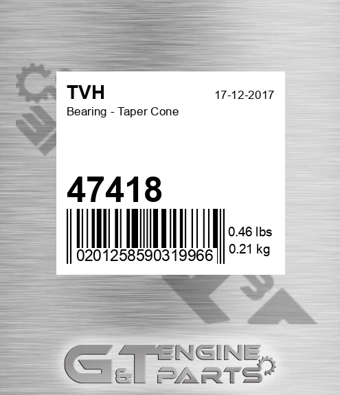 47418 Bearing - Taper Cone