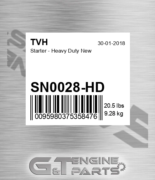 SN0028-HD Starter - Heavy Duty New
