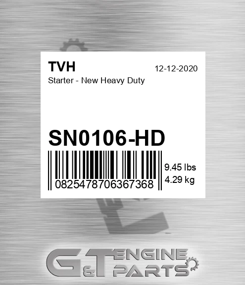 SN0106-HD Starter - New Heavy Duty