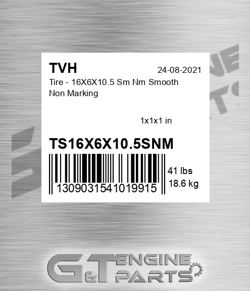 TS16X6X10.5SNM Tire - 16X6X10.5 Sm Nm Smooth Non Marking
