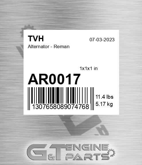 AR0017 Alternator - Reman