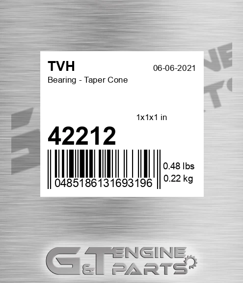 42212 Bearing - Taper Cone