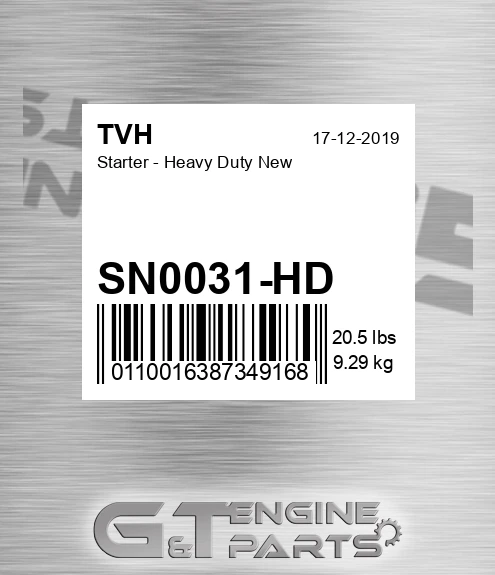 SN0031-HD Starter - Heavy Duty New