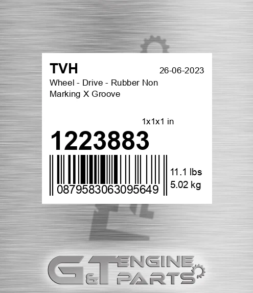1223883 Wheel - Drive - Rubber Non Marking X Groove