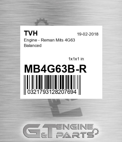 MB4G63B-R Engine - Reman Mits 4G63 Balanced