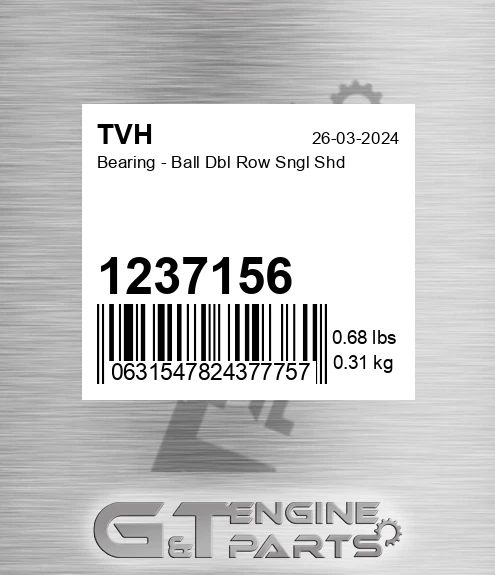 1237156 Bearing - Ball Dbl Row Sngl Shd