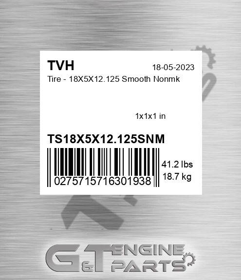 TS18X5X12.125SNM Tire - 18X5X12.125 Smooth Nonmk