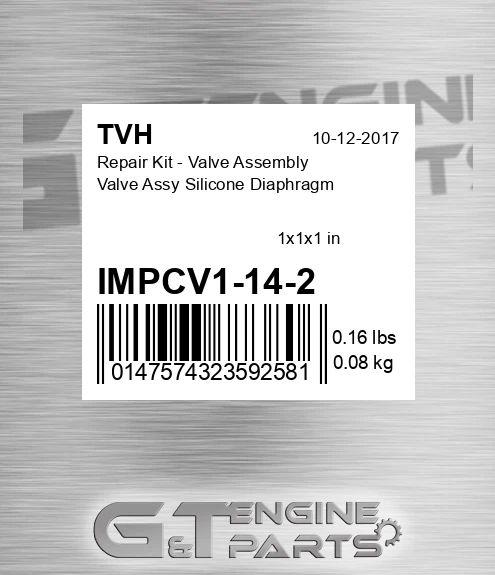 IMPCV1-14-2 Repair Kit - Valve Assembly Valve Assy Silicone Diaphragm