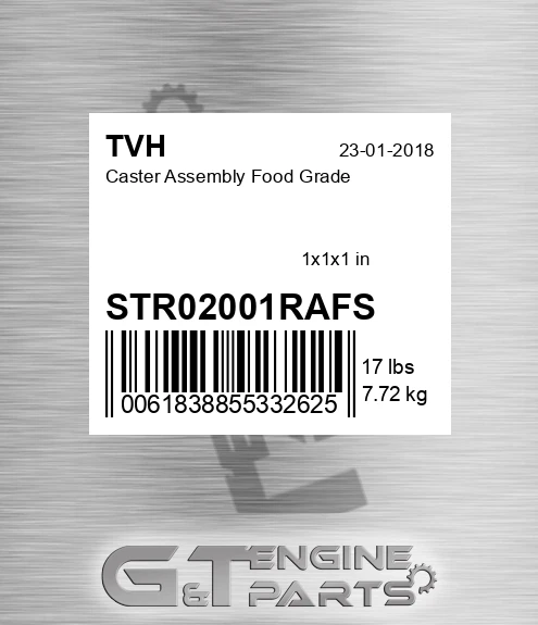STR02001RAFS Caster Assembly Food Grade