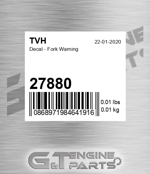 27880 Decal - Fork Warning