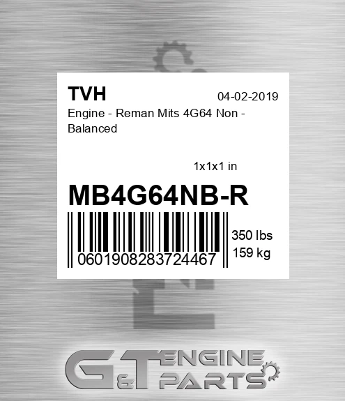 MB4G64NB-R Engine - Reman Mits 4G64 Non - Balanced
