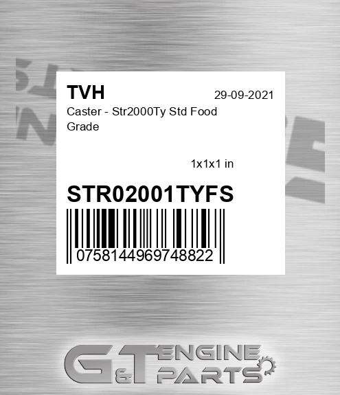 STR02001TYFS Caster - Str2000Ty Std Food Grade