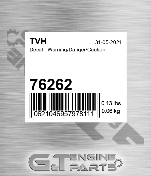 76262 Decal - Warning/Danger/Caution