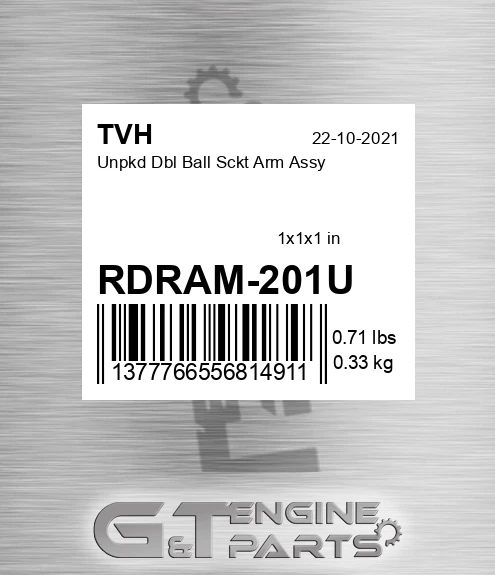 RDRAM-201U Unpkd Dbl Ball Sckt Arm Assy