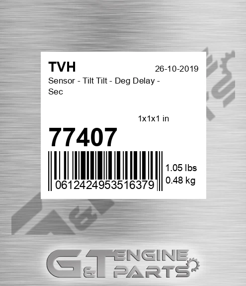 77407 Sensor - Tilt Tilt - Deg Delay - Sec