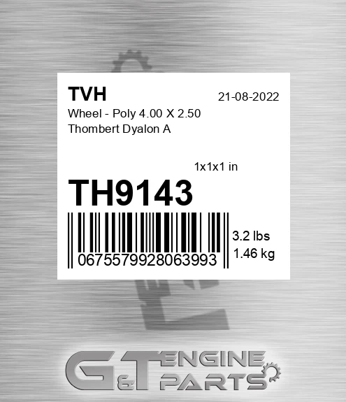 TH9143 Wheel - Poly 4.00 X 2.50 Thombert Dyalon A